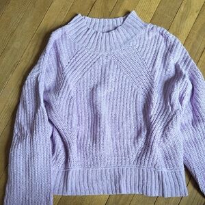 Aeropostale Lavender Ribbed Crewneck Sweater